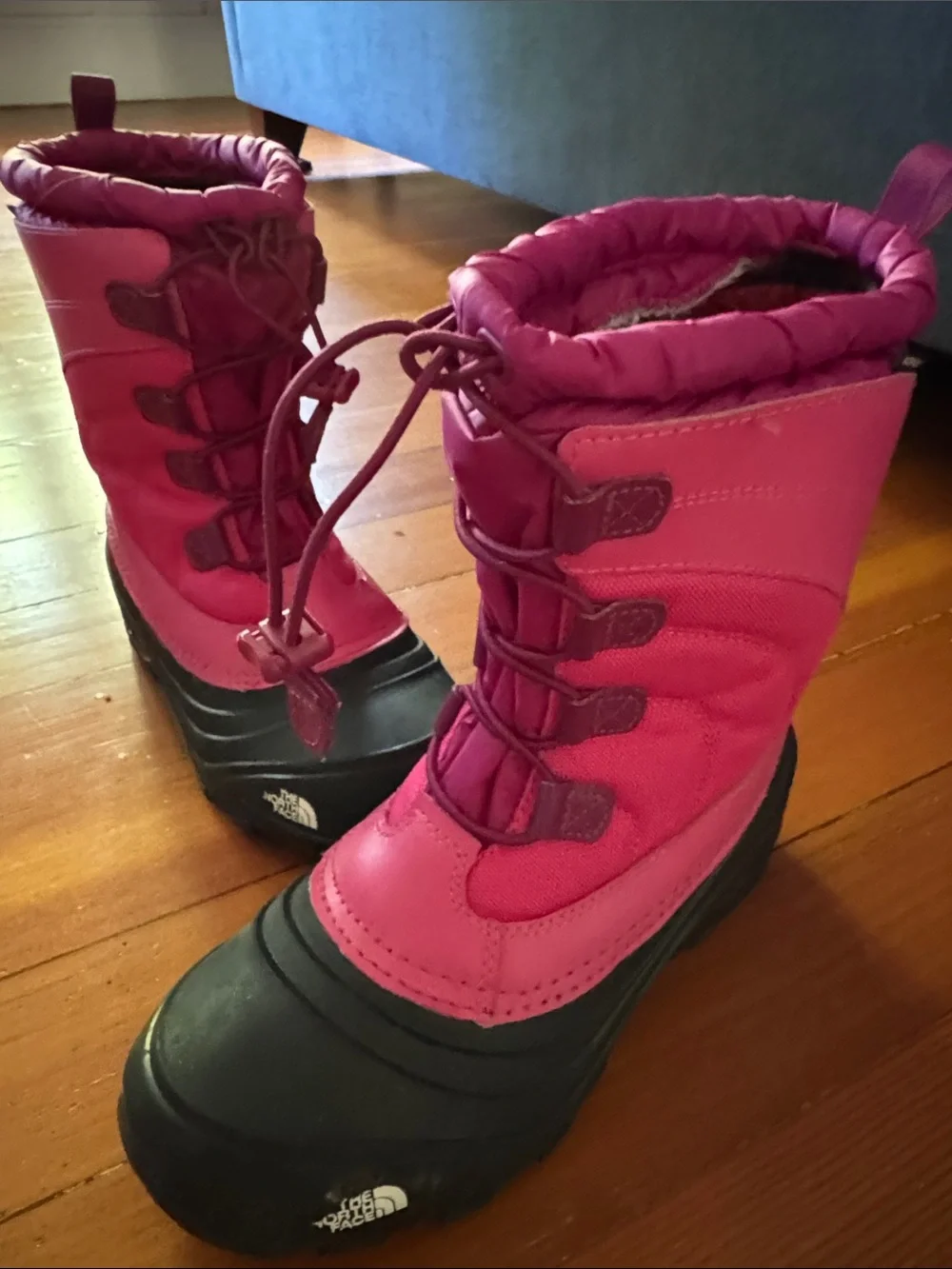 The North Face Kids Pink and Black Insulated Winter Boots, near new!!
